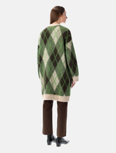 Emporio Armani long argyle alpaca cardigan - | Spazio Pritelli
