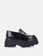 Alexander Wang black leather Carter platform loafers - | Spazio Pritelli