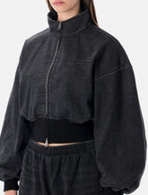 Alexander Wang black denim funnel neck jacket - | Spazio Pritelli