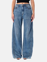 Jeans jogger balloon blu con banda logo di Alexander Wang - | Spazio Pritelli