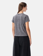 T-shirt grigio délavé in cotone con logo di T by Alexander Wang - | Spazio Pritelli