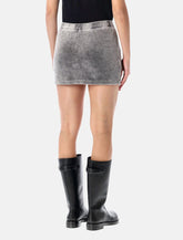 T by Alexander Wang washed grey mid-rise mini skort with embossed logo - | Spazio Pritelli