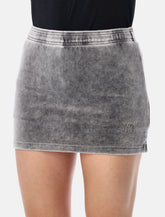 T by Alexander Wang washed grey mid-rise mini skort with embossed logo - | Spazio Pritelli