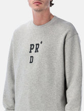 Prada Fleece Crewneck Sweatshirt Men Light Grey Logo Patch Detail - | Spazio Pritelli