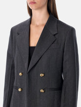Bottega Veneta grey blazer with gold Knot buttons - | Spazio Pritelli
