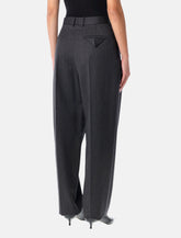 Bottega Veneta grey moiré wool pleated trousers - | Spazio Pritelli