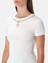 Marine Serre Trompe L’Œil Jewelry white jersey baby fit T-shirt - | Spazio Pritelli