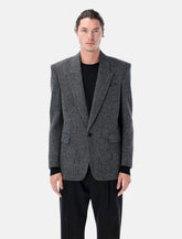 Saint Laurent oversized single-breasted Herringbone wool jacket - | Spazio Pritelli
