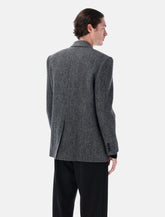 Giacca monopetto oversize in lana spigata Saint Laurent - | Spazio Pritelli