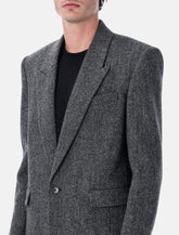 Giacca monopetto oversize in lana spigata Saint Laurent - | Spazio Pritelli