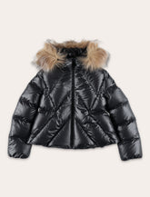Moncler Kid Domas shearling-trimmed down hooded jacket - | Spazio Pritelli