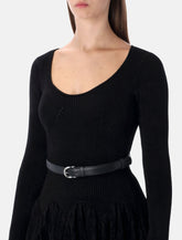 Self-Portrait black chenille knit dress - | Spazio Pritelli