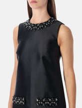 Self-Portrait black taffeta embellished mini dress - | Spazio Pritelli
