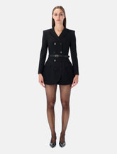 Self-Portrait black wool crepe mini dress -  | Spazio Pritelli