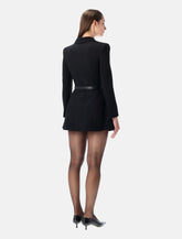 Self-Portrait black wool crepe mini dress -  | Spazio Pritelli