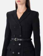 Self-Portrait black wool crepe mini dress -  | Spazio Pritelli