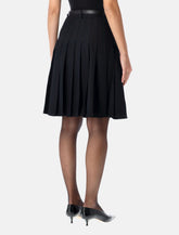 Gonna midi a pieghe in twill nero con cintura di Self-Portrait -  | Spazio Pritelli