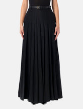 Gonna lunga a pieghe in twill nero con spacco di Self-Portrait -  | Spazio Pritelli