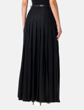 Gonna lunga a pieghe in twill nero con spacco di Self-Portrait -  | Spazio Pritelli