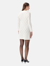 Self-Portrait white lace knit mini dress with removable bow - | Spazio Pritelli
