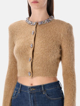 Cardigan corto in alpaca beige con finiture gioiello di Self-Portrait -  | Spazio Pritelli