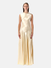 Alberta Ferretti ivory satin long dress - | Spazio Pritelli
