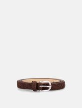 Mfpen brown textured leather belt -  | Spazio Pritelli