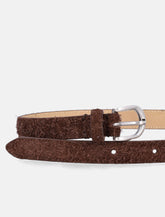 Mfpen brown textured leather belt -  | Spazio Pritelli