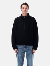 Felpa half zip in pile riciclato Mfpen Common nera -  | Spazio Pritelli