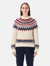 Maglione Moncler Grenoble in lana jacquard a motivo geometrico - | Spazio Pritelli
