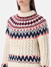 Maglione Moncler Grenoble in lana jacquard a motivo geometrico - | Spazio Pritelli