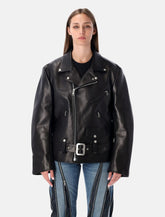Giacca biker in pelle nera di Junya Watanabe - | Spazio Pritelli