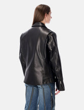Giacca biker in pelle nera di Junya Watanabe - | Spazio Pritelli