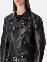 Giacca biker in pelle nera di Junya Watanabe - | Spazio Pritelli