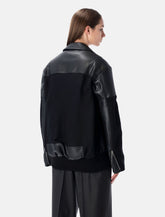 Giacca nera in eco-pelle e lana Junya Watanabe - | Spazio Pritelli