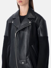 Giacca nera in eco-pelle e lana Junya Watanabe - | Spazio Pritelli