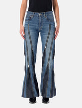 Jeans in denim blu con multi zip di Junya Watanabe - | Spazio Pritelli