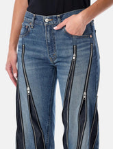Jeans in denim blu con multi zip di Junya Watanabe - | Spazio Pritelli