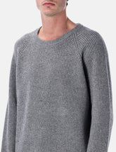 Corridor wool and cashmere blend ribbed crewneck sweater - | Spazio Pritelli