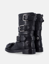 Dolce & Gabbana stivali biker in pelle nera con fibbie - | Spazio Pritelli