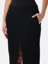 Rick Owens black long sliced skirt - | Spazio Pritelli