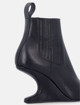Rick Owens Ankle Sharp Black Washed Calf Leather Boots - | Spazio Pritelli