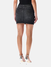 Jean Paul Gaultier black washed denim mini skirt with zips - | Spazio Pritelli