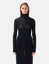 Top Jean Paul Gaultier a maniche lunghe con collo alto e dettagli lingerie - | Spazio Pritelli