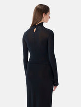 Top Jean Paul Gaultier a maniche lunghe con collo alto e dettagli lingerie - | Spazio Pritelli