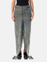 Rick Owens long denim sliced skirt - | Spazio Pritelli