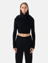 Rick Owens black cropped knit with cowl neck - | Spazio Pritelli