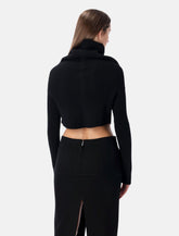 Rick Owens black cropped knit with cowl neck - | Spazio Pritelli