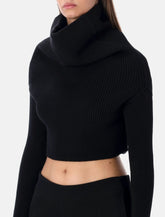 Maglia cropped nera di Rick Owens - | Spazio Pritelli