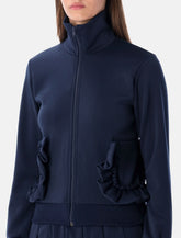 Felpa blu con zip e rouches di Comme des Garçons Girl - | Spazio Pritelli